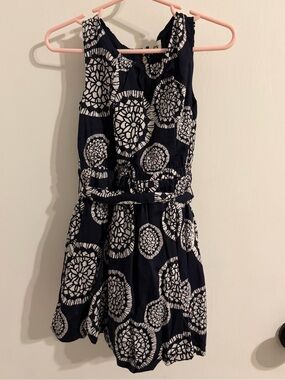 Hatley Navy and White Printed Sleeveless Kids Dress